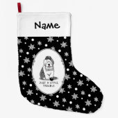 Gewoon een beetje onoplosbaar oud Engels Sheepdog Grote Kerstsok (Voorkant)