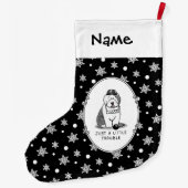 Gewoon een beetje onoplosbaar oud Engels Sheepdog Grote Kerstsok (Achterkant)