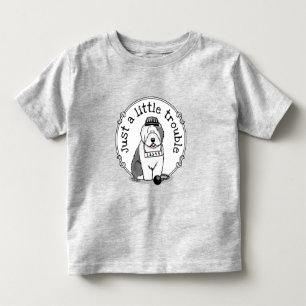 Gewoon een beetje onoplosbaar oud Engels Sheepdog Kinder Shirts