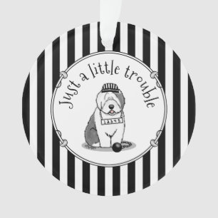 Gewoon een beetje onoplosbaar oud Engels Sheepdog Ornament