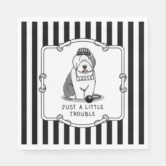 Gewoon een beetje onoplosbaar oud Engels Sheepdog  Servet (Voorkant)