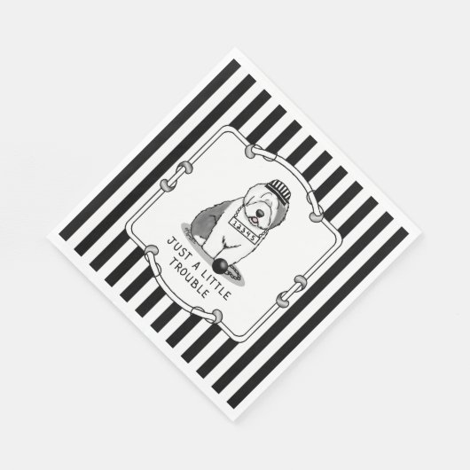 Gewoon een beetje onoplosbaar oud Engels Sheepdog Servet (Hoek)