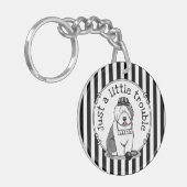 Gewoon een beetje onoplosbaar oud Engels Sheepdog Sleutelhanger (Voorkant Links)