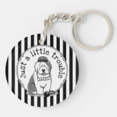 Gewoon een beetje onoplosbaar oud Engels Sheepdog Sleutelhanger (Achterkant)