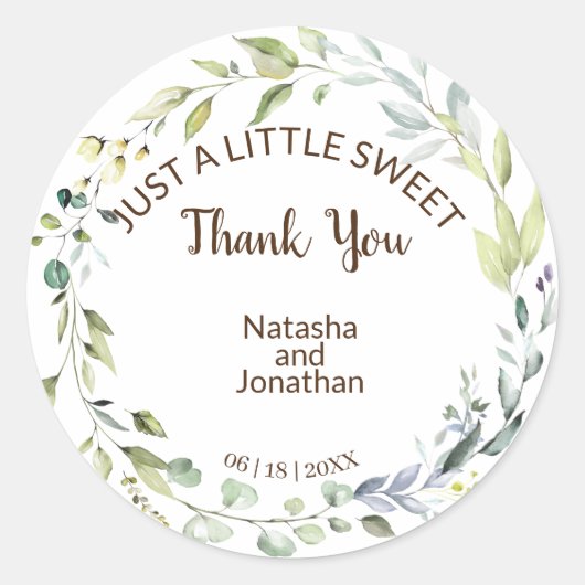 Gewoon een beetje Sweet Treat herbal Wedding Favor Ronde Sticker (Voorkant)