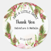 Gewoon een beetje Sweet Treat kerstbruiloft Ronde Sticker (Voorkant)