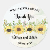 Gewoon een beetje Sweet Treat Sunflower Wedding Fa Ronde Sticker (Voorkant)