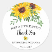 Gewoon een beetje Sweet Treat Sunflower Wedding Fa Ronde Sticker (Voorkant)