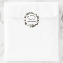 Gewoon een beetje SweetTreat Black Rozen Wedding F Ronde Sticker