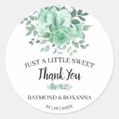 Gewoon een beetje SweetTreat GreenRoses bruiloft g Ronde Sticker (Voorkant)