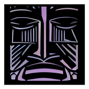 Gewoon een beetje zwarte en paarse Tiki Perfect Poster
