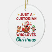 Gewoon een bewaarder die van Kerstmis houdt Keramisch Ornament (Links)