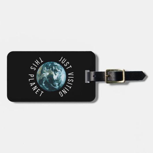 Gewoon een bezoek brengen aan deze planeet Black Bagagelabel (Voorkant horizontaal)