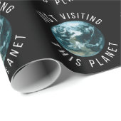 Gewoon een bezoek brengen aan deze planeet Black Cadeaupapier (Rol Hoek)