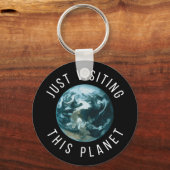 Gewoon een bezoek brengen aan deze planeet Black Sleutelhanger (Voorkant)