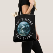 Gewoon een bezoek brengen aan deze planeet Black Tote Bag (Dichtbij)