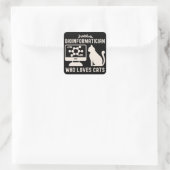 Gewoon een bio-informaticus die van katten houdt vierkante sticker (Tas)