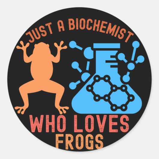 Gewoon een biochemicus die van kikkers houdt ronde sticker (Voorkant)