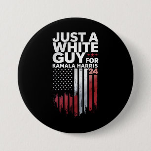 Gewoon een blanke kerel voor Kamala Harris verkiez Ronde Button 7,6 Cm