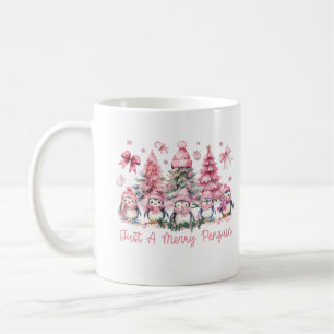 Gewoon Een Blij Pinguïn Waterverf Kerst Dieren Koffiemok