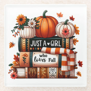 Gewoon een bookish meisje die van Herfst houdt Glazen Onderzetter