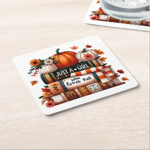 Gewoon een bookish meisje die van Herfst houdt Kartonnen Onderzetters
