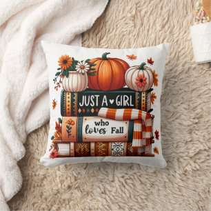 Gewoon een bookish meisje die van Herfst houdt Kussen