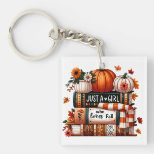 Gewoon een bookish meisje die van Herfst houdt Sleutelhanger