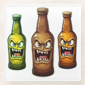 Gewoon een bosje boze bierflessen glazen onderzetter
