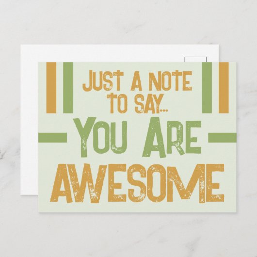 Gewoon een briefje dat je geweldige groen bent briefkaart (Voorkant / Achterkant)