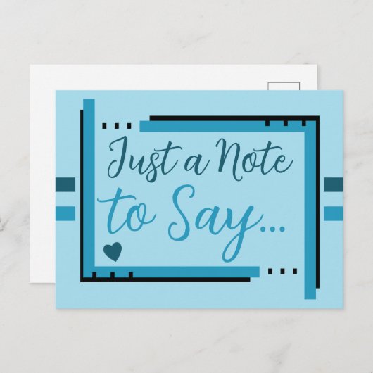 Gewoon een briefje om te zeggen donker- en lichtbl briefkaart (Voorkant / Achterkant)