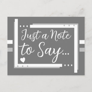 Gewoon een briefje om te zeggen grijs wit briefkaart