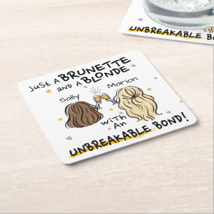 Gewoon een brunette en een blonde Custom Name Onde Kartonnen Onderzetters