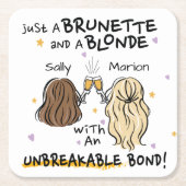 Gewoon een brunette en een blonde Custom Name Onde Kartonnen Onderzetters (Voorkant)