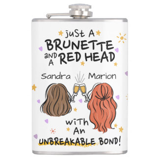 "Gewoon een brunette en een rode kop" Custom Flask Heupfles