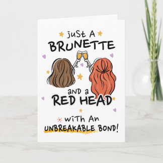 "Gewoon een brunette en een rood hoofd" uitnodigin