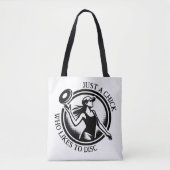 Gewoon een Chick die graag Disc Golf gepersonalise Tote Bag (Voorkant)