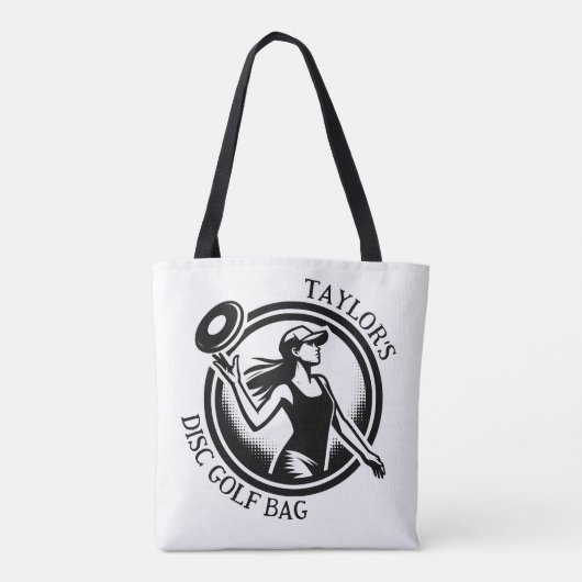Gewoon een Chick die graag Disc Golf gepersonalise Tote Bag (Achterkant)