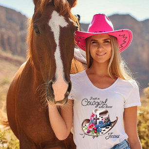 Gewoon een cowgirl die van Jezus houdt T-shirt