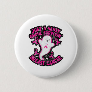 Gewoon een dag Ghoul Overleven Borstkanker Happy H Ronde Button 5,7 Cm