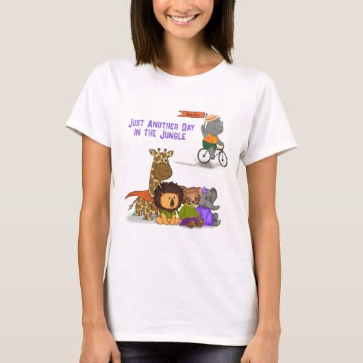 Gewoon een dag in de jungle leraar t-shirt (Voorkant)