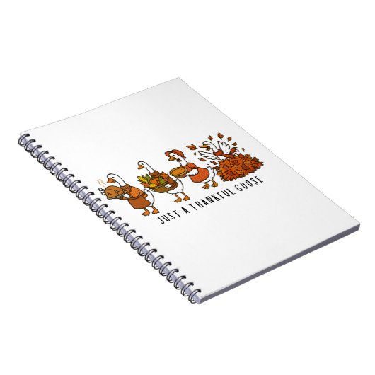 Gewoon een dankbare gans Happy Thanksgiving Notitieboek (Rechterzijde)