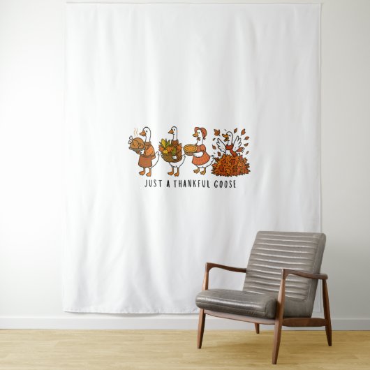Gewoon een dankbare gans Happy Thanksgiving Wandkleed (In situ)