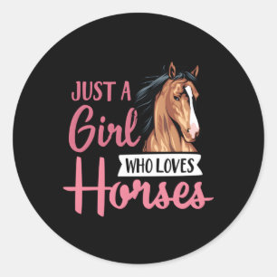 Gewoon een die houdt van paarden paardrijden les ronde sticker