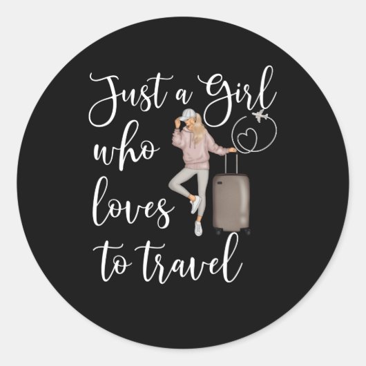 Gewoon een die houdt van reizen nomade ronde sticker (Voorkant)