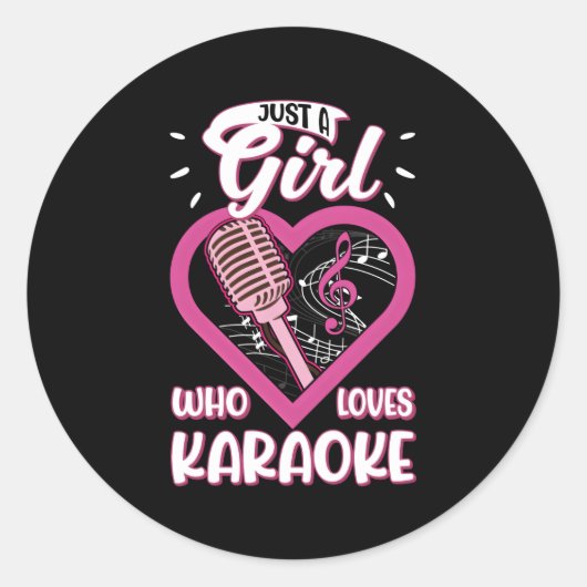 Gewoon een die van karaoke houdt ronde sticker (Voorkant)