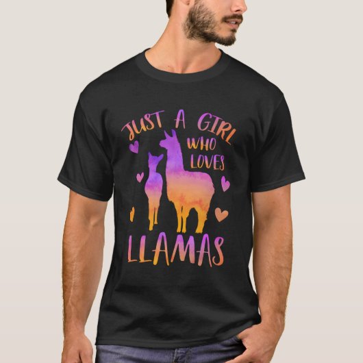 Gewoon een die van lama's houdt t-shirt (Voorkant)