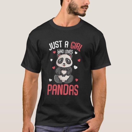 Gewoon een die van panda's houdt t-shirt (Voorkant)