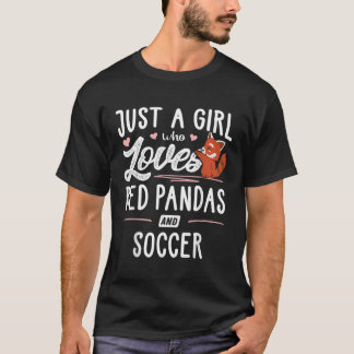Gewoon een die van rode panda's en voetbal houdt t-shirt
