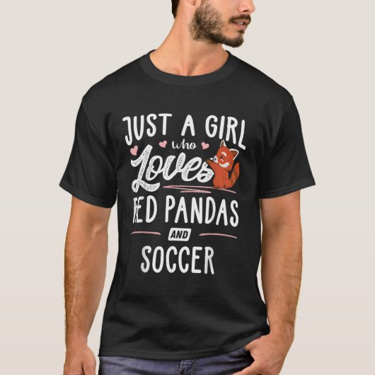 Gewoon een die van rode panda's en voetbal houdt t-shirt (Voorkant)
